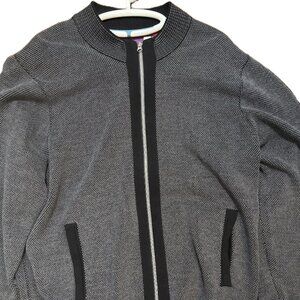 Robert Graham “CONBOY” Textured Knit Black & Gray Cardigan Sweater Size 2XL Mens